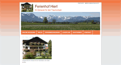 Desktop Screenshot of ferienhofhierl.de